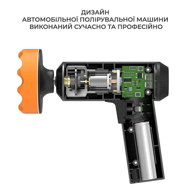 Ручна полірувальна машинка Lesko LY-02 акумуляторна для полірування та чищення авто, 3 диски USB - изображение 2