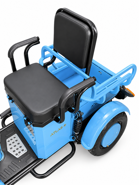 Электроскутер трехколесный ATLAS Ant 800W Blue - Фото 6 Электроскутер трехколесный ATLAS Ant 800W Blue - изображение 6