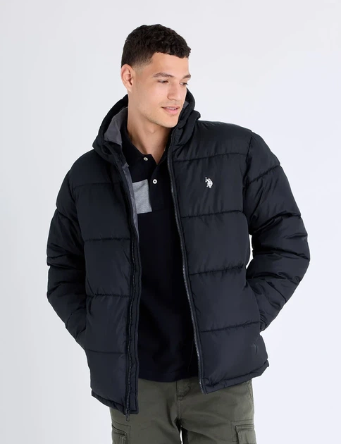 Чоловіча зимова куртка U.S. Polo Assn., чорна, XL - зображення 6