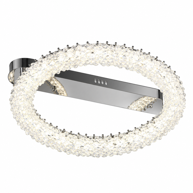 Стельова LED люстра 90W VALESO з кришталевим кільцем 3000–6000K хром 33047/500 - зображення 2