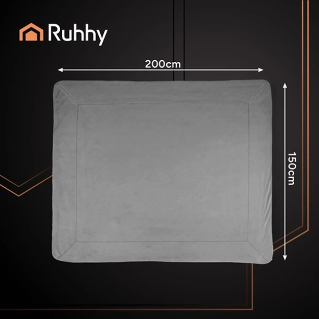 Плед-покрывало Ruhhy 26292 двухсторонний, двуспальный 150×200 см, серый - изображение 3