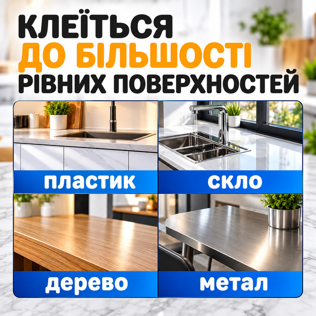 Самоклеюча плівка під білий мармур для кухні 3 м захисне покриття на стіл від жиру та пошкоджень поверхні - зображення 5