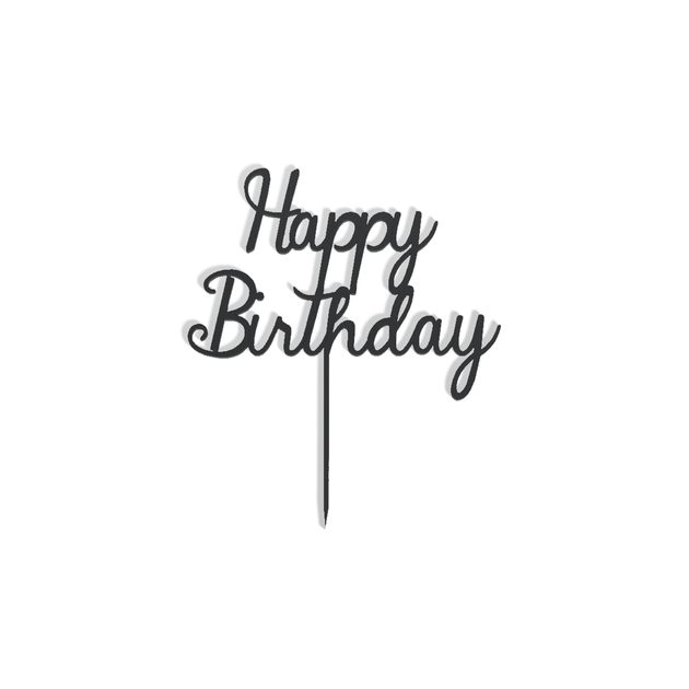 Прикраса-напис на торт Happy Birthday MW1198412 Металік - зображення 5