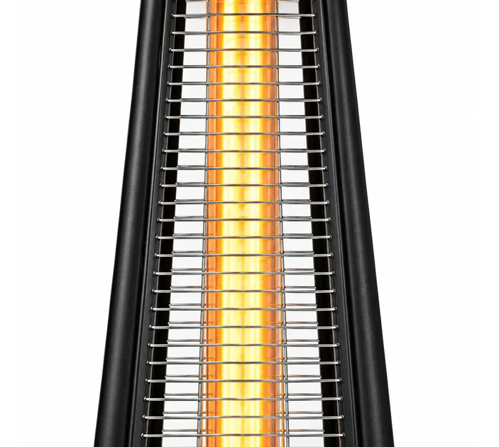 Газовый уличный обогреватель Gordon 13 кВт высокий 227 см для террасы сада ресторана с эффектом пламени стеклянной трубкой защитной решеткой пропан бутан черный - изображение 5