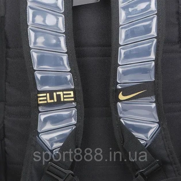 Рюкзак Nike Elite PRO баскетбольний водонепроникний спортивний Чорно-біло-золотий / Black-white-gold - изображение 6