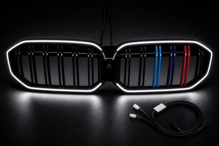 Ноздри решетка радиатора BMW M-Color LED черный глянец для BMW 3 серия G20/G21 2022+ - изображение 4