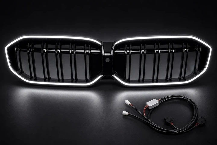 Ноздрі решітка радіатора M-Look LED чорний глянець для BMW 3 серія G20/G21 2022+ - Фото 5 Ноздрі решітка радіатора M-Look LED чорний глянець для BMW 3 серія G20/G21 2022+ - зображення 5