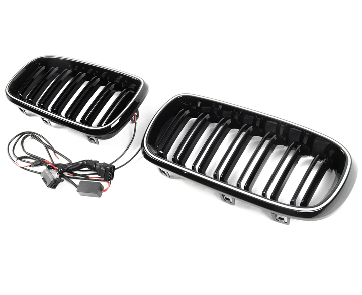 Ноздри решетка радиатора M-Look LED чёрный глянец для BMW X6 F16 2014-2019 гг - изображение 3