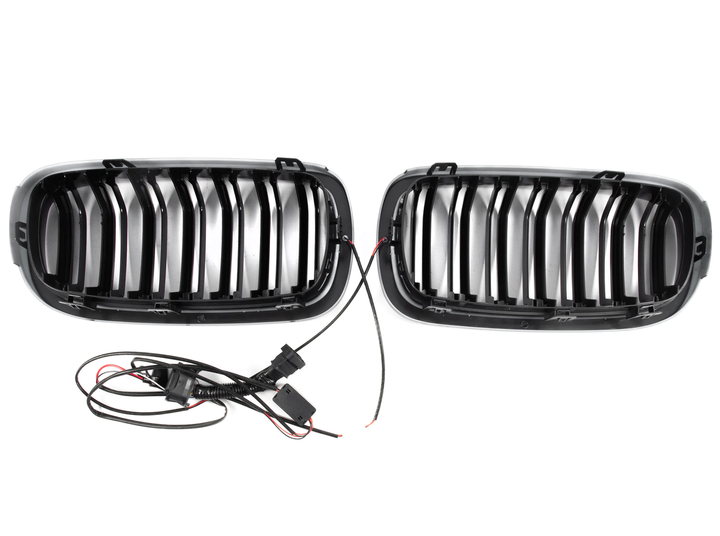 Ноздри решетка радиатора M-Look LED чёрный глянец для BMW X6 F16 2014-2019 гг - изображение 5
