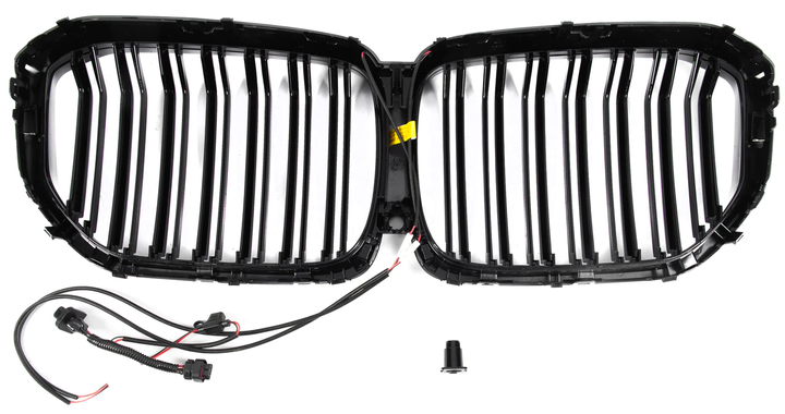 Ноздри решетка радиатора BMW M-Look LED черный глянец для BMW X5 G05 2019-2022 гг - изображение 4