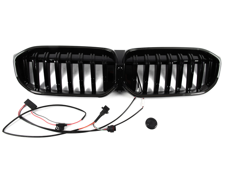 Ноздри решетка радиатора 1-Bar LED черный глянец для BMW 3 серия G20/G21 2022+ - изображение 7