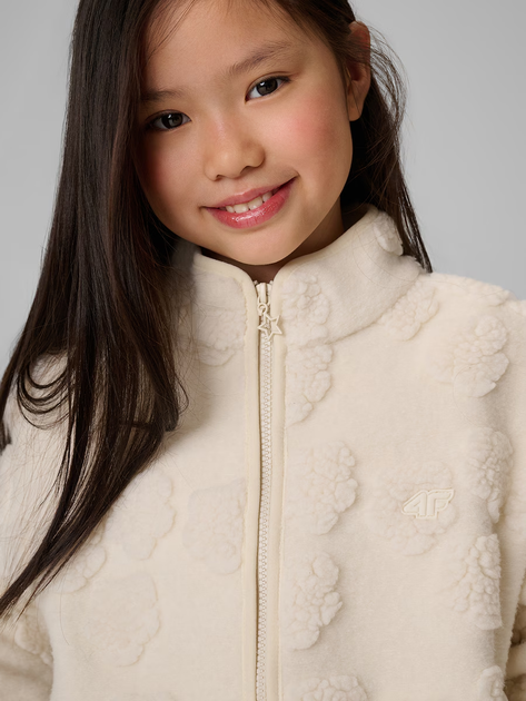 Куртка для дівчаток 4F regular sherpa fleece 140 Бежевий 4FJWAW26TFLEF494-11S - изображение 4