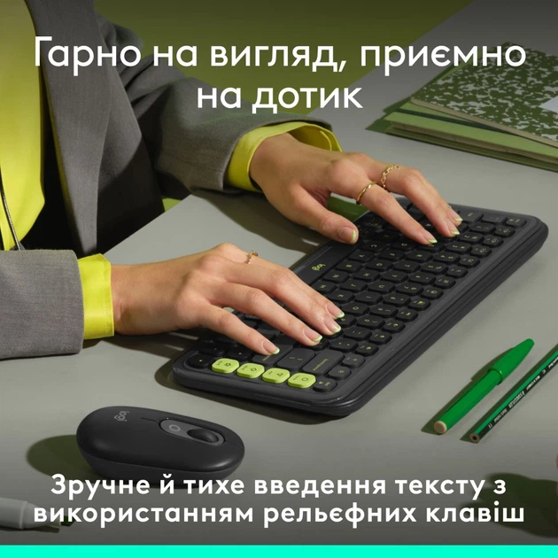 Клавіатура Logitech POP Icon Keys Bluetooth UA Graphite (920-013157) - зображення 3