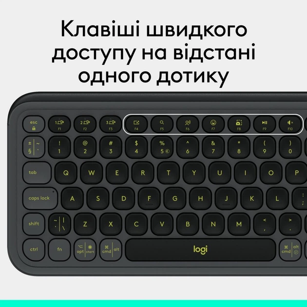 Клавіатура Logitech POP Icon Keys Bluetooth UA Graphite (920-013157) - зображення 8