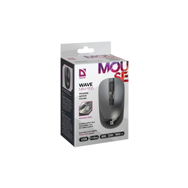 Мишка Defender Wave MM-995 Silent Wireless Grey (52993) - зображення 5