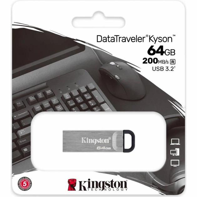 USB флеш накопитель Kingston 64GB Kyson USB 3.2 (DTKN/64GB) - изображение 4