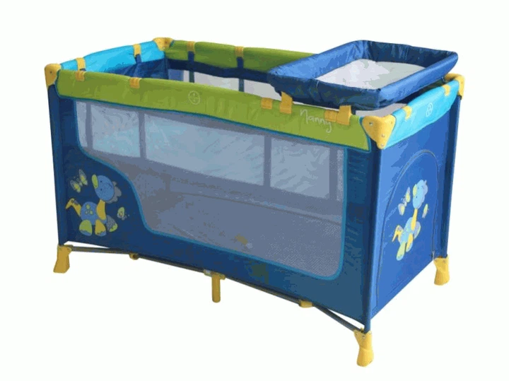 Дитячий манеж-ліжко 2 в 1 Lorelli Nanny 2 Layers Plus Dinos Blue з пеленатором та сумкою - Фото 2 Дитячий манеж-ліжко 2 в 1 Lorelli Nanny 2 Layers Plus Dinos Blue з пеленатором та сумкою - зображення 2