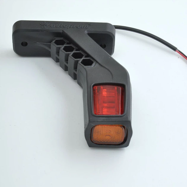 Габаритні вогні LED для вантажівок Рожки 12/24V / косий 13 см / Червоний-Білий-Жовтий 2 шт (Л 091) - изображение 2
