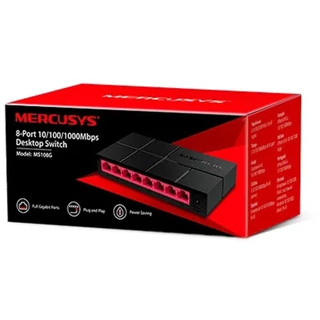 Комутатор Mercusys MS108G - Фото 2 Комутатор Mercusys MS108G - изображение 2