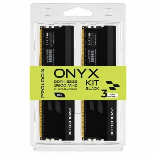 Пам'ять 16Gb x 2 (32Gb Kit) DDR4, 3600 MHz, Prologix Onyx RGB, Black, 18-22-22-42, 1.35V, з радіатором (PRO32GB3600YBR4K) - изображение 3