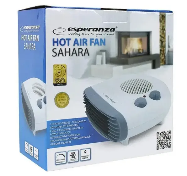 Тепловентилятор ESPERANZA 1000/2000W SAHARA EHH003 - зображення 2