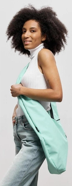 Жіноча сумка Sambag HOBO WEAVE м’ятна містка міська для ноутбука водовідштовхувальна 62277 - зображення 14