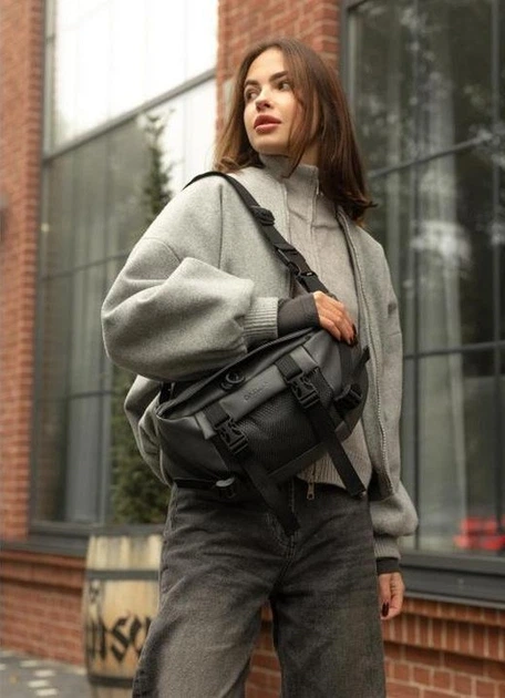 Большая женская поясная сумка бананка из экокожи городская Sambag DynamicDart, графитовая 60504 - Фото 3 Большая женская поясная сумка бананка из экокожи городская Sambag DynamicDart, графитовая 60504 - изображение 3
