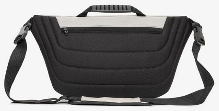 Мужская сумка-бананка под ноутбук Sambag Urban Laptop черная серая текстильная сумка-кроссбоди для ноутбуков до 14″ 51937 - изображение 12