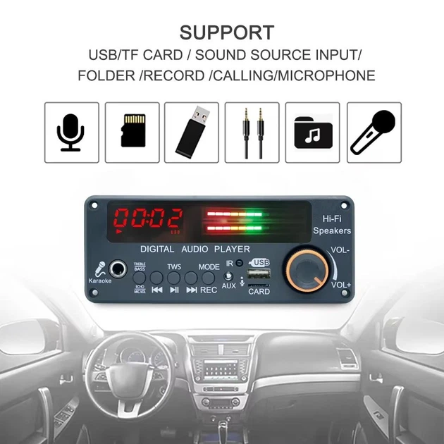 Модуль bluetooth (с усилителем 200 ватт) индикатор, караоке,mp-3,usb,cd,fm,aux - изображение 7