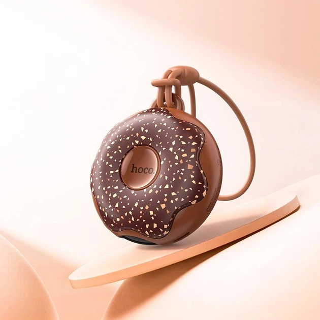 Грелка для рук аккумуляторная Hoco J168 Donut heating hand warmer (4-8.5h, 4000mAh, 39-56°C). Brown - изображение 8