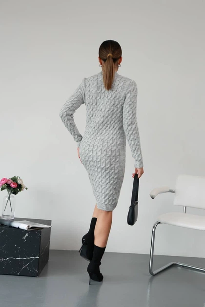 Жіноча вʼязана сукня CHERRY, колір Сірий розмір One Size - Фото 3 Жіноча вʼязана сукня CHERRY, колір Сірий розмір One Size - зображення 3