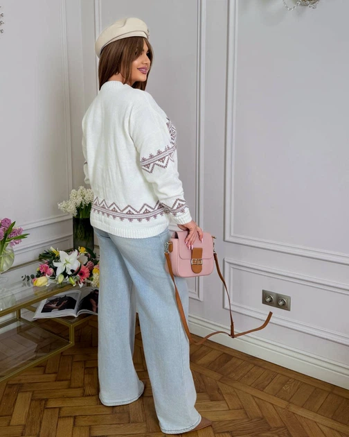 Жіночий вʼязаний светр IVANKA , колір Молоко розмір One Size - Фото 8 Жіночий вʼязаний светр IVANKA , колір Молоко розмір One Size - изображение 8