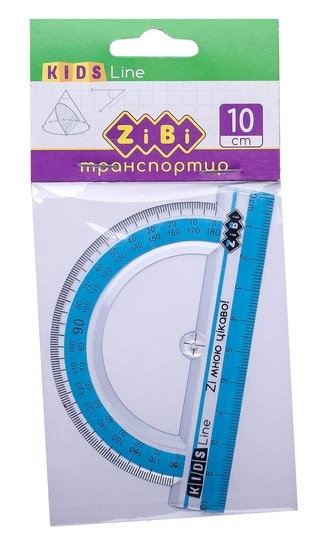 Транспортир пластиковий Блакитний, для геометрії та креслення ZB.5640-14 Zibi - Фото 1 Транспортир пластиковий Блакитний, для геометрії та креслення ZB.5640-14 Zibi - зображення 1