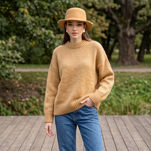 Осенняя панама женская теплая из шерсти 56-58 см, панама повседневная для девушек Горьчичная - Фото 4 Осенняя панама женская теплая из шерсти 56-58 см, панама повседневная для девушек Горьчичная - изображение 4