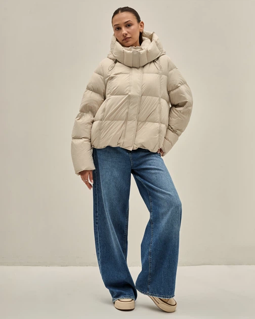 Куртка пуховик CLASNA 327978 молочний M - изображение 7