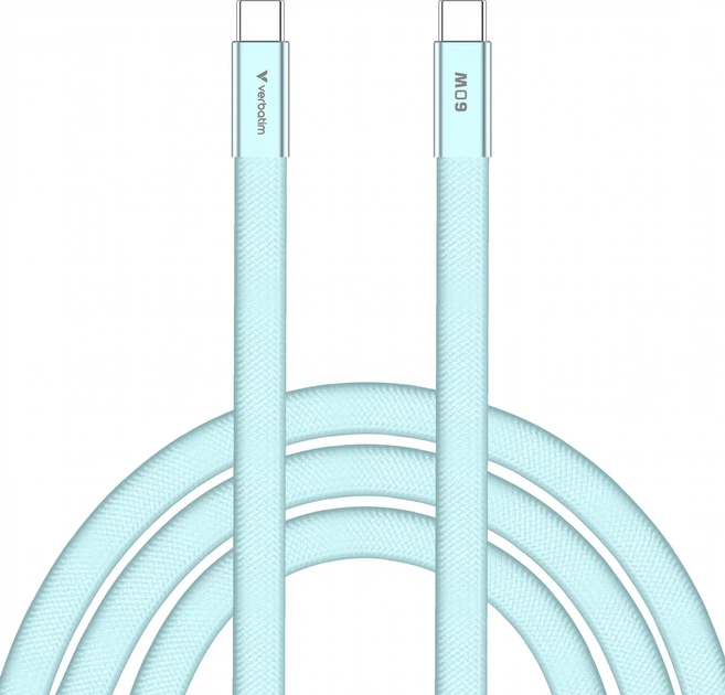 Kabel Verbatim USB Type-C - Type-C M/M 60W 1.2 m Blue (023942302735) - Zdjęcie 1 Kabel Verbatim USB Type-C - Type-C M/M 60W 1.2 m Blue (023942302735) - obraz 1