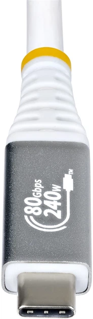Kabel StarTech USB4 Type-C - Type-C M/M 80 Gbit/s 1 m White (CC1M80GUSB4CABLEW) - obraz 4