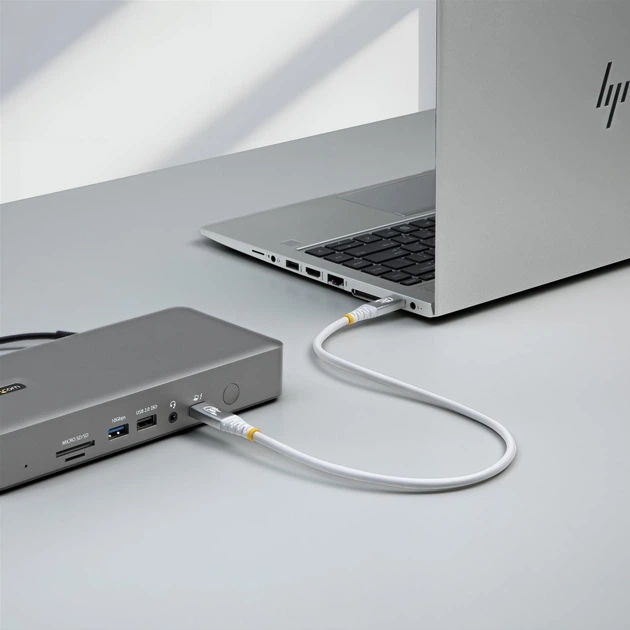 Кабель StarTech USB4 Type-C - Type-С M/M 80 Gbit/s 1.5 m White (CC150CM80GUSB4CABLEW) - Фото 6 Кабель StarTech USB4 Type-C - Type-С M/M 80 Gbit/s 1.5 m White (CC150CM80GUSB4CABLEW) - зображення 6