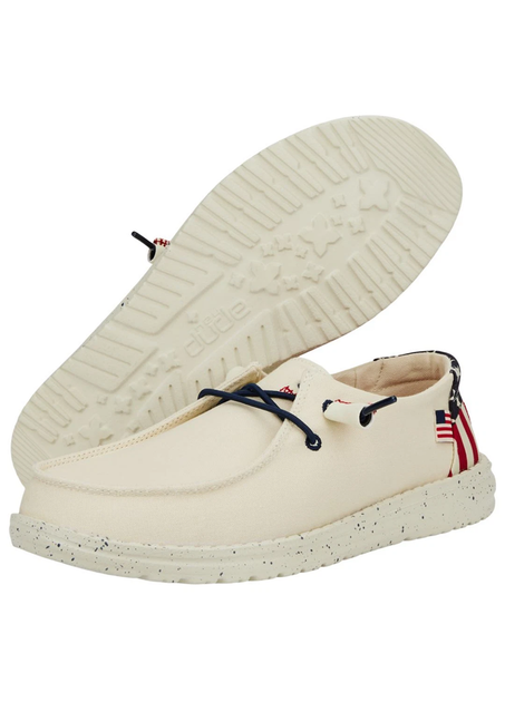 Мокасины Hey Dude Wally Americana Wide Off White (41784-1LB), Размер 47Е (US M14E) стелька 31 см - изображение 2