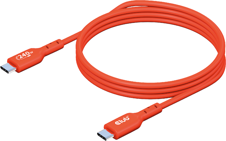 Кабель Club 3D USB-C - USB-C 2.0 Power Delivery 240W 1 м Orange (CAC-1511) - зображення 3
