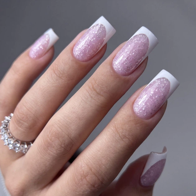 NIKA ZEMLYANIKINA Builder Gel №41 Камуфлюючий гель насичений рожевий з делікатними сяючими частинками, 15 мл - изображение 4