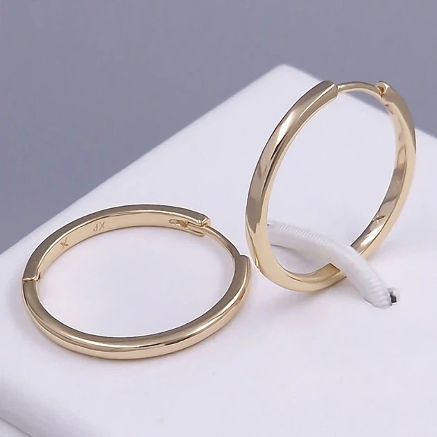 Сережки-кільця XР. Медичне золото 18К. Діаметр 2,3 см. Товщина 0,2 см. - Фото 1 Сережки-кільця XР. Медичне золото 18К. Діаметр 2,3 см. Товщина 0,2 см. - изображение 1