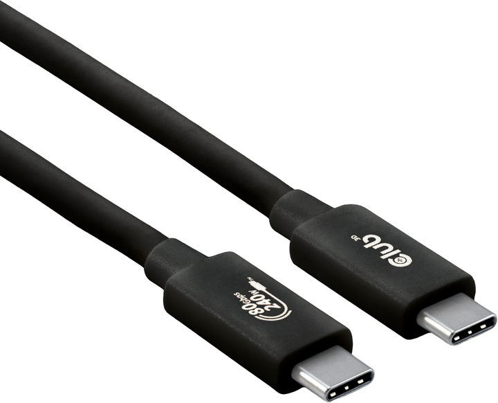 Кабель Club 3D USB-C - USB-C USB4 Gen 2x2 240W 1.2 м Black (CAC-1570) - зображення 2
