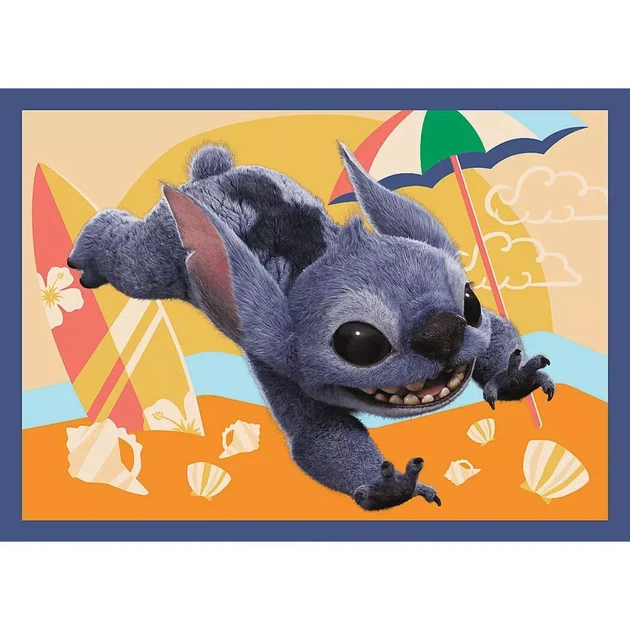 Набір пазлів Trefl Disney Stitch Відпустка на Гаваях 4в1 (34666) - Фото 5 Набір пазлів Trefl Disney Stitch Відпустка на Гаваях 4в1 (34666) - зображення 5