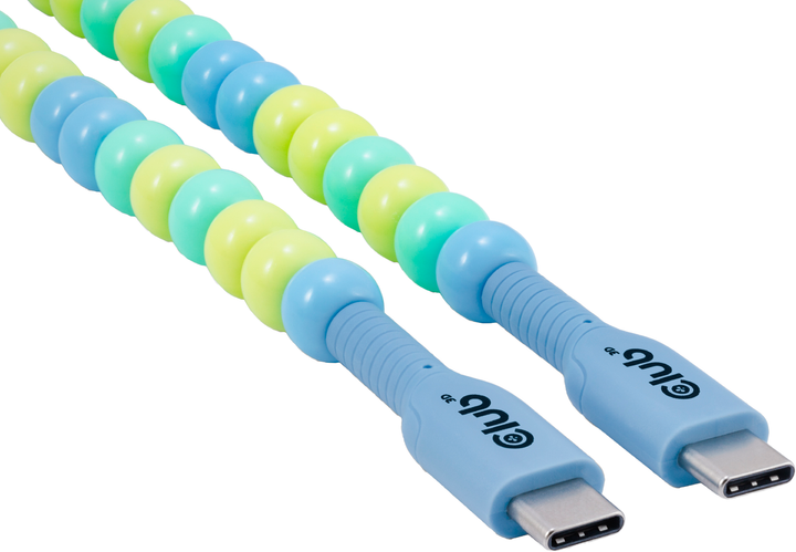 Кабель Club USB-C - USB-C Power Delivery 60W 2 м Blue/Green (CAC-3011) - зображення 3