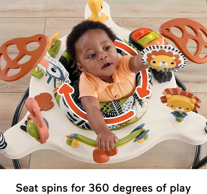 Дитячий ігровий центр Fisher-Price Jumperoo бежевий, 360 градусів, розвиває моторику - Фото 6 Дитячий ігровий центр Fisher-Price Jumperoo бежевий, 360 градусів, розвиває моторику - изображение 6