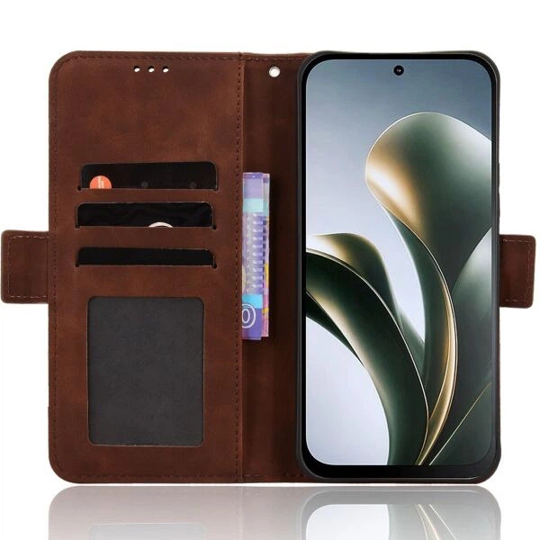 Чохол-книжка з кишеньками Deexe Wallet Stand для Xiaomi Poco C95 Pro - Brown - зображення 5