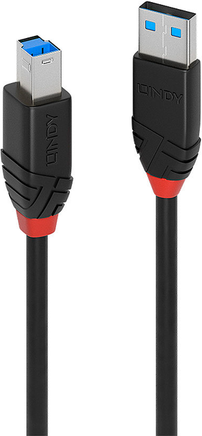 Kabel Lindy USB-A - USB-B 3.2 Gen 1/3.1 Gen 1 10 m Black (4002888432276) - obraz 2
