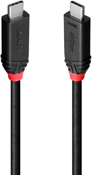 Кабель Lindy USB-C - USB-C USB4 Gen 3x2 Power Delivery 3.1 240W 1 м Black (4002888370011) - Фото 1 Кабель Lindy USB-C - USB-C USB4 Gen 3x2 Power Delivery 3.1 240W 1 м Black (4002888370011) - зображення 1