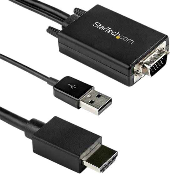 Кабель Startech VGA - HDMI Type A зі звуковою підтримкою USB 2 m Black (65030885065) - Фото 1 Кабель Startech VGA - HDMI Type A зі звуковою підтримкою USB 2 m Black (65030885065) - зображення 1